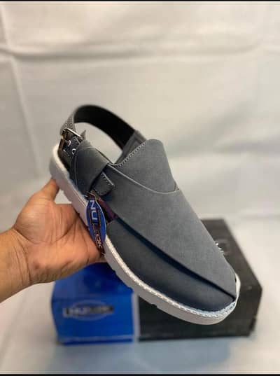 Peshawari Chappal Suede Grey - New - 2510