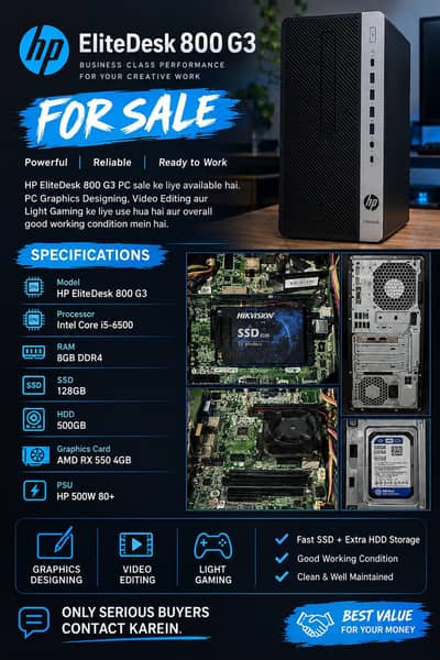 HP EliteDesk 800 G3 — Gaming & Editing PC