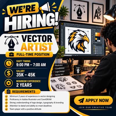 Hiring - Mid-Level Vector Artist From ORANGI TOWN