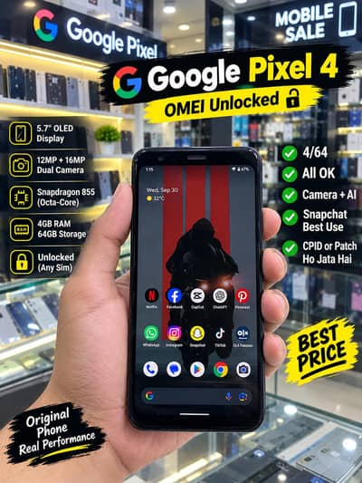 Google Pixel 4 non omei unlocked 4/64 exchange possible