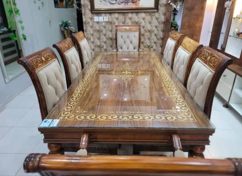 Dining table with Eight chairs 0