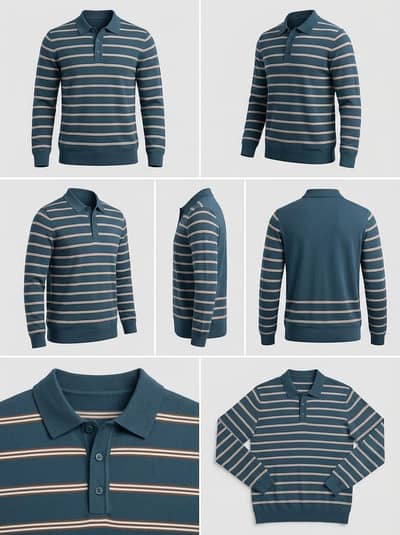 Old Money Style Men’s Striped Polo Sweater  | Premium Look