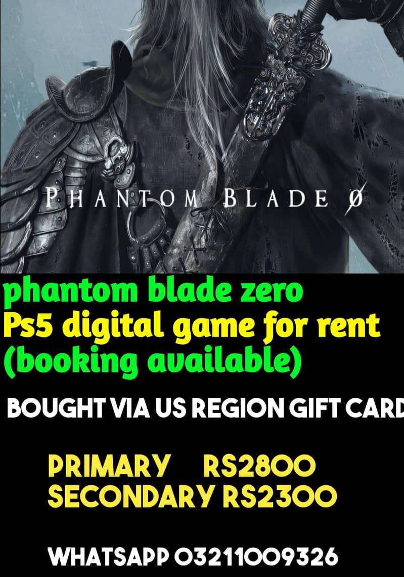 phantom blade zero pS5 primary secondary 0