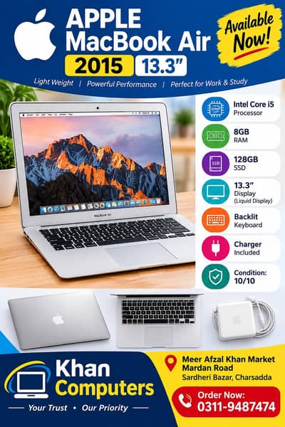 Apple MacBook Air 2015 8GB ram 128GB ssd screen 13.3 inches American