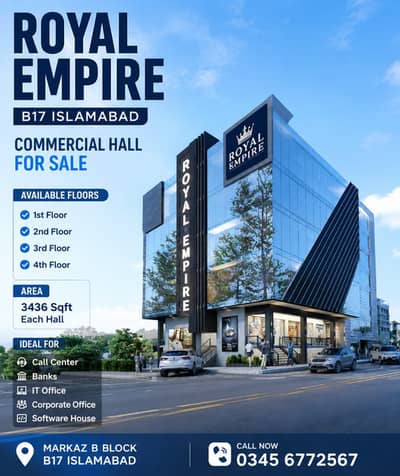 B17 Markaz B Block Commercial Hall 3436 Sqft CARPORATE OFFICE IT WAREHOUSE