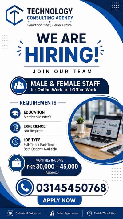 male and female staff required .