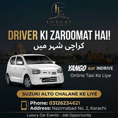 Driver required for yango / indrive