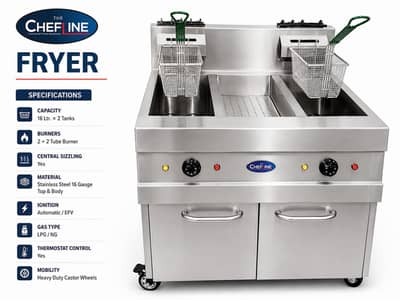 New Fryer, Hot Plate, ss Hood ducting, pizza oven setup