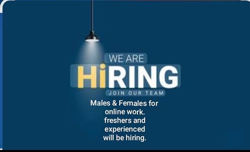 We are hiring males and females staff for online work.