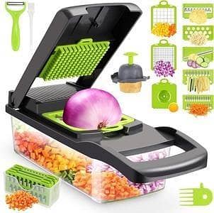 T  Multifunctional 14-in-1 Vegetable Chopper and Slicer Set
