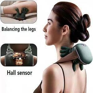 T  Neck and Back Massager with Heat for Pain Relief, Wireless Portable Shoulder & Back Kneading Massage Pillow