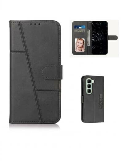 Leather Flip Wallet Cover with Card Holder