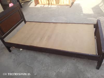 single bed with mattress