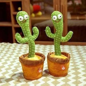 T  Dancing Cactus Talking Toy – Singing, Dancing & Voice Recording Plush Toy for Kids | Interactive Mimicking Cactus Repeats What You Say with LED Lights, Music & Educational Fun Gift for Babies, Toddlers & Children