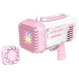 T  2-in-1 Electric Bazooka Bubble Gun – Automatic Bubble Maker Toy for Kids | Space Rocket Bubble Blaster with LED Lights, Battery Operated Bubble Machine for Birthday Parties, Outdoor Play, Summer Fun & Children's Entertainment