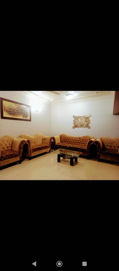 Luxurious 7-Seater Velvet/Fabric Sofa Set in Excellent Condition
