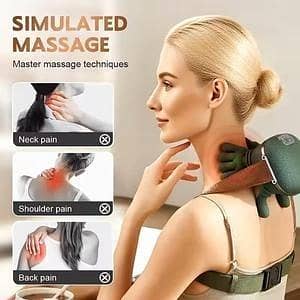 T  Neck Shoulder Massager N7 Kneading Massager Shawl 3-Level Modes Neck Cervical Waist Leg Body Muscles Massage Pillow