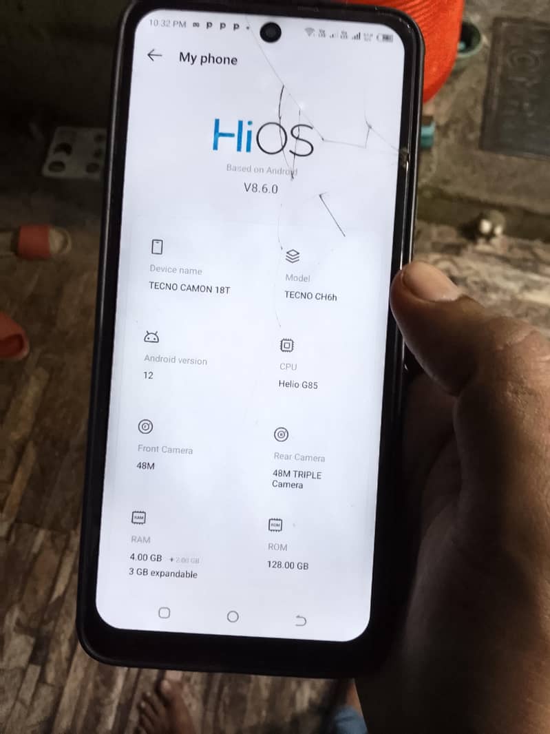 Tecno Camon 18t wid box 0
