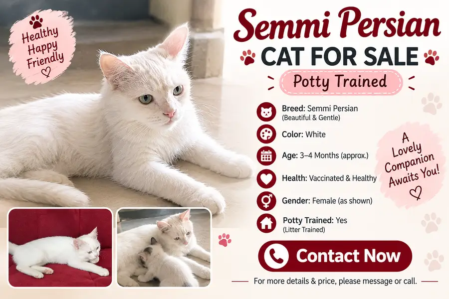 Beautiful white Semi-Persian — photo 3