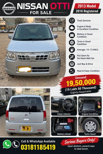 Nissan Otti 2013 Model | 660cc | 2016 Registered | For Sale