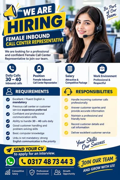 FEMALE CALL RECEIVER REQUIRED