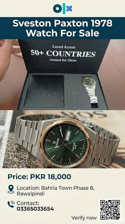 Sveston Paxton 1978 Men's Watch – Original Box & Complete Set Pk 18k