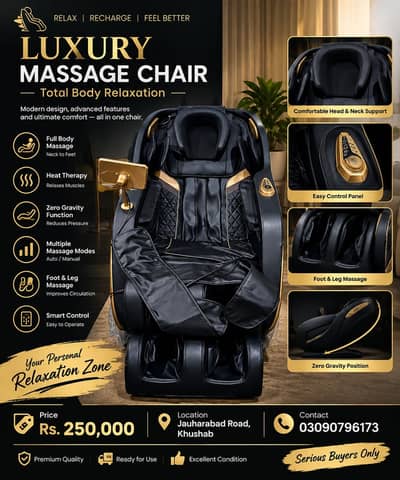 Luxury Full Body Massage Chair — Zero Gravity & Heat Therapy