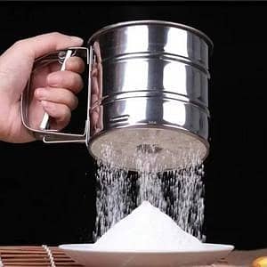 T  Stainless Steel Handheld Flour Sifter – Fine Mesh Baking Sieve for Flour, Sugar & Cocoa Powder | Manual Flour Strainer for Smooth Lump-Free Baking, Durable Kitchen Sifting Tool for Cakes, Pastries & Baking Preparation