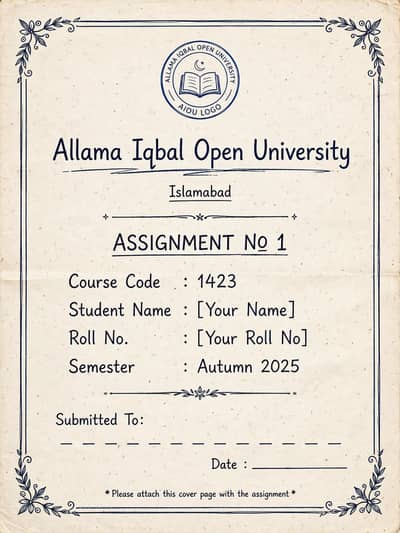 AIOU Assignments Handwritten - Sargodha