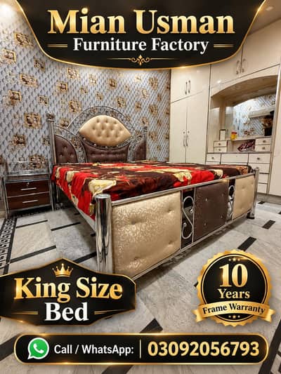 New Stainless Steel Double Bed/) king Size Beds//single bed//steel bed