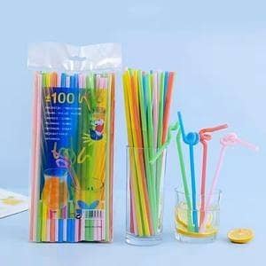 T   50 pcs Colorful Drinking Kunststof Straws Bar Party Wedding Kitchen pajitas plastic Beverage Straw