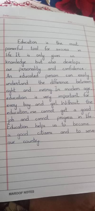 Tuition Available - English Handwriting Work & Notes Service
