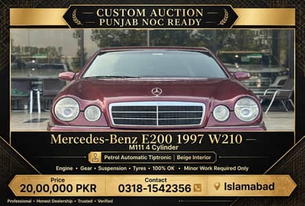 Mercedes E200 1997 Custom Auction NOC Punjab