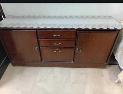 Classic Dark Wood Dinner Wagon with Ample Storage