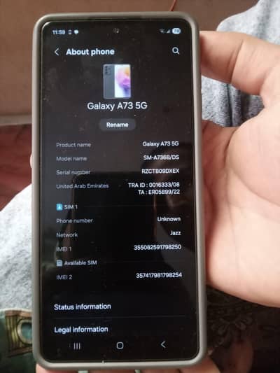 Samsung galaxy A73 5g