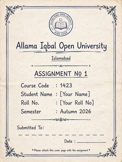 AIOU Assignments Handwritten - Sargodha