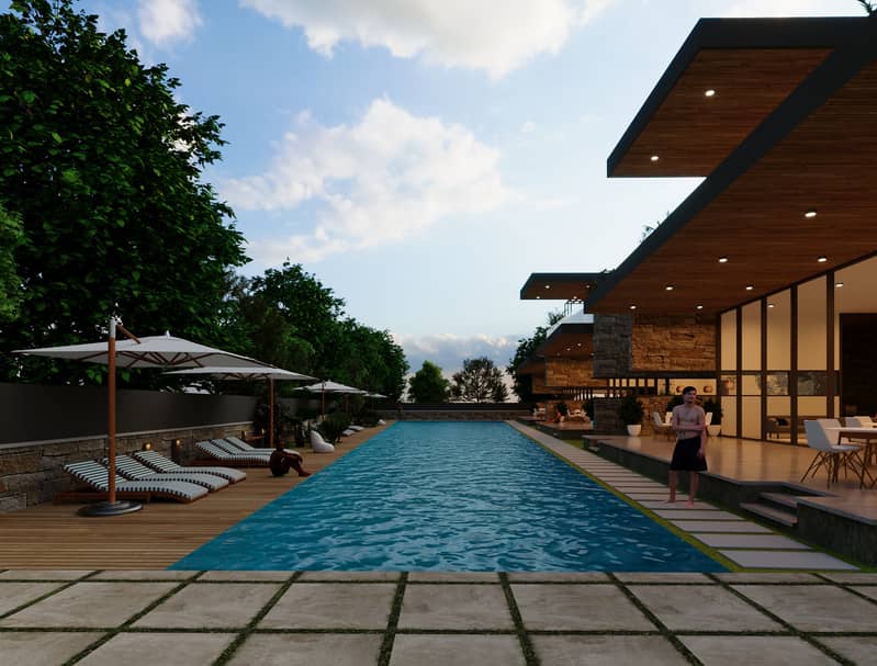 House & Villa 3D Design | Front Elevation | Photorealistic Render 7