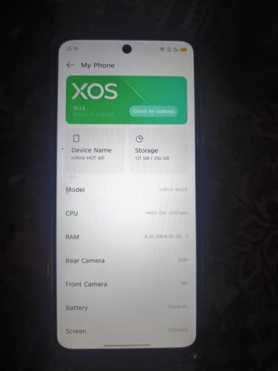 Infinix hot 60i 16GB 256Gb 10/10 condition 7 month warranty