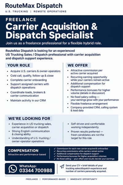 Freelance - Carrier Acquisition & Dispatch