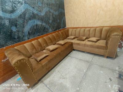 corner wood gry charcoal sofa