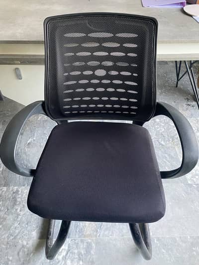 12 Pcs Office/Visitor Chairs – Black Mesh | Good Condition