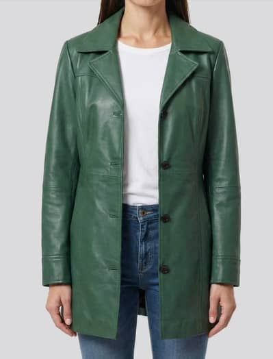 Genuine Leather Long Coat