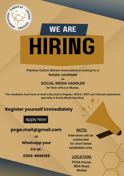 Required female Social Media Handler
