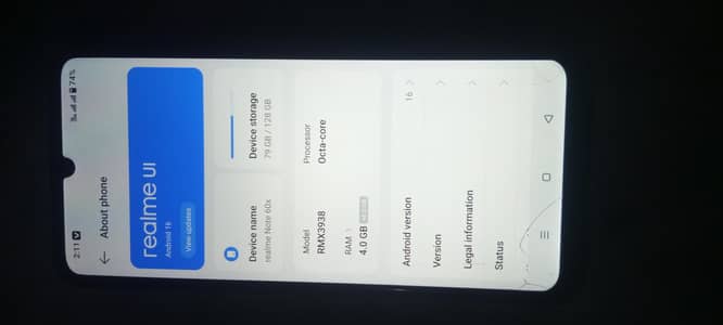 Realme Note 60x good condition 10/9 open box
