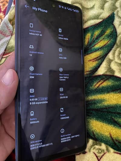 Infinix Hot 40 8/256gb With Original Box Charger