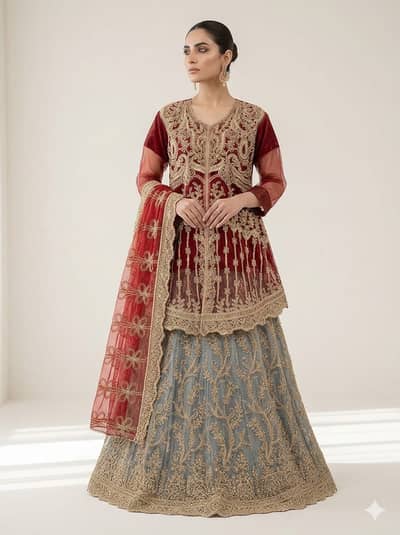 beautifull embroidery lengha choli