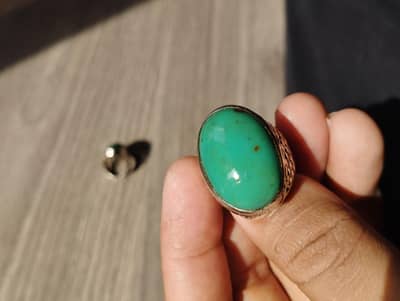 Natural Hussani Feroza Stones Ring Original Not Treated