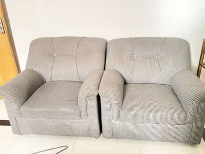 5 seater jute sofa set with central wooden table