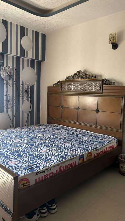 Complete king bedroom set- bed,mattress,wardrobe and dressing table