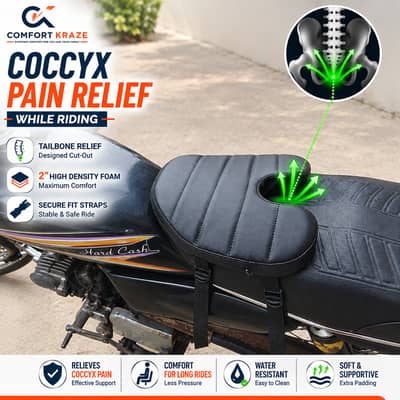 Tailbone Bike Seat Cushion | 2-Inch Rebounded Ortho Foam